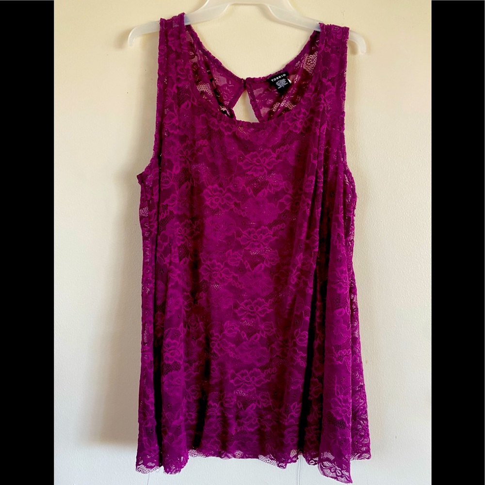 Torrid plum lace top